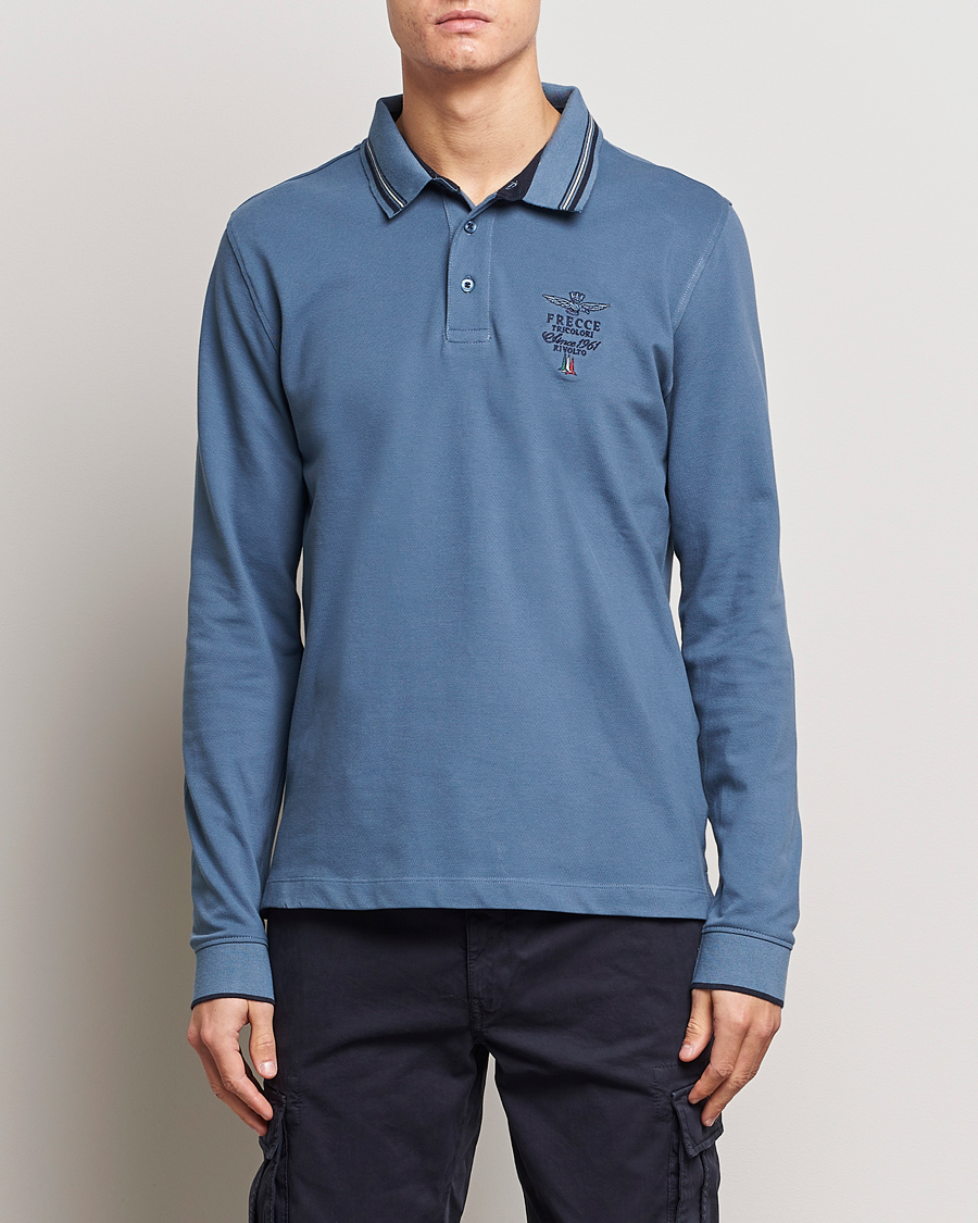 Herre | Gensere | Aeronautica Militare | Long Sleeve Polo Avio Blue