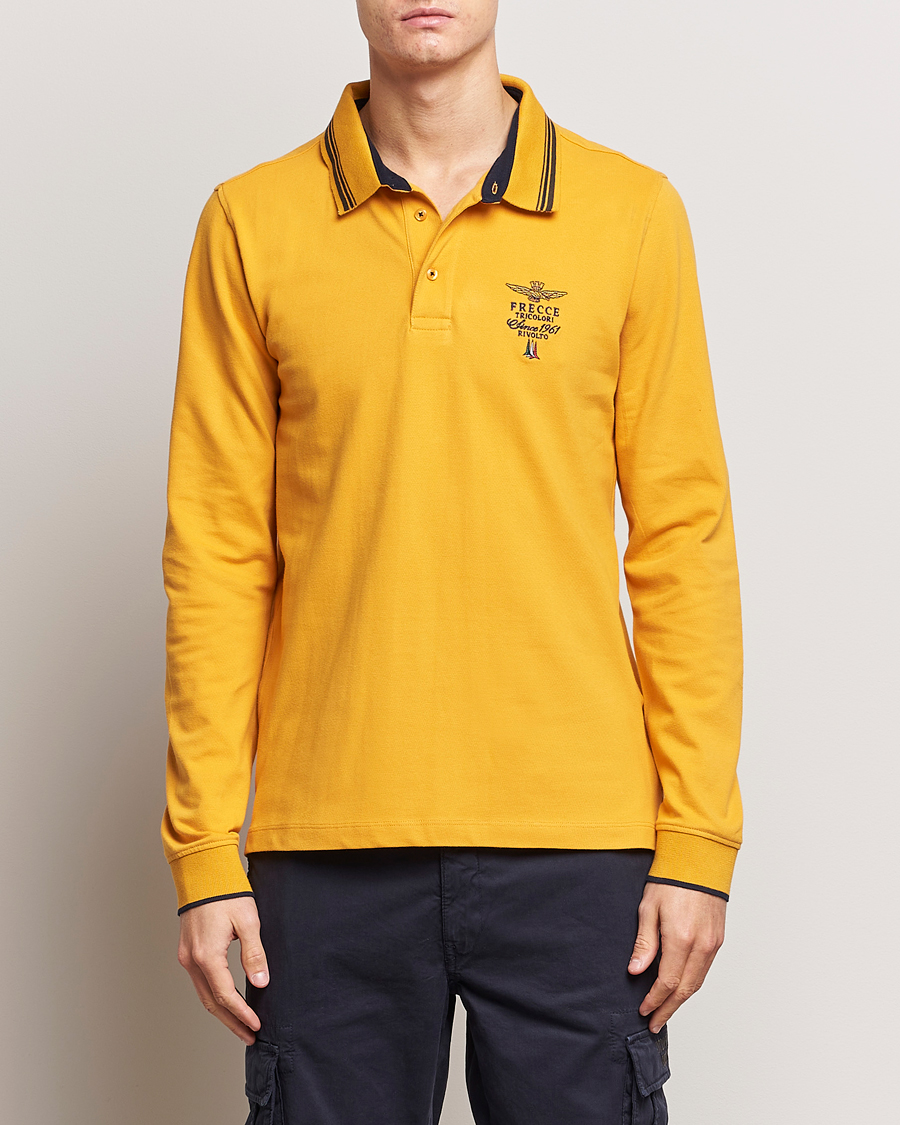 Herre | Gensere | Aeronautica Militare | Long Sleeve Polo Dark Yellow