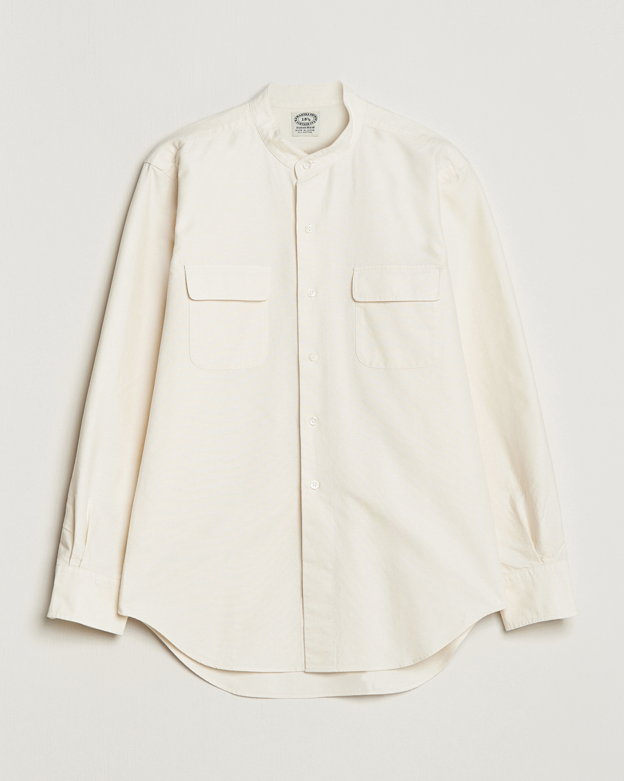 Herre | Skjorter | Kamakura Shirts | Vintage Ivy Band Collar Shirt Beige