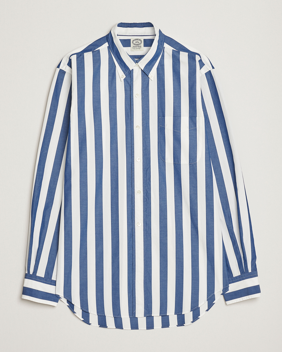Herre | Skjorter | Kamakura Shirts | Vintage Ivy Button Down Shirt Blue Stripe