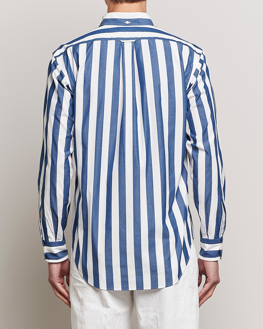 Herre | Skjorter | Kamakura Shirts | Vintage Ivy Button Down Shirt Blue Stripe