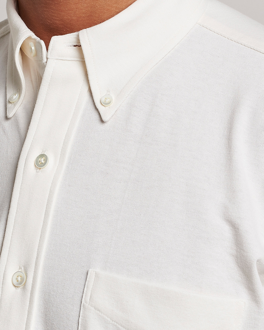 Herre | Skjorter | Kamakura Shirts | Vintage Ivy Knit Popover Shirt Off White