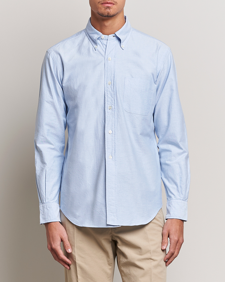 Herre | Japanese Department | Kamakura Shirts | Vintage Ivy Oxford Button Down Shirt Light Blue