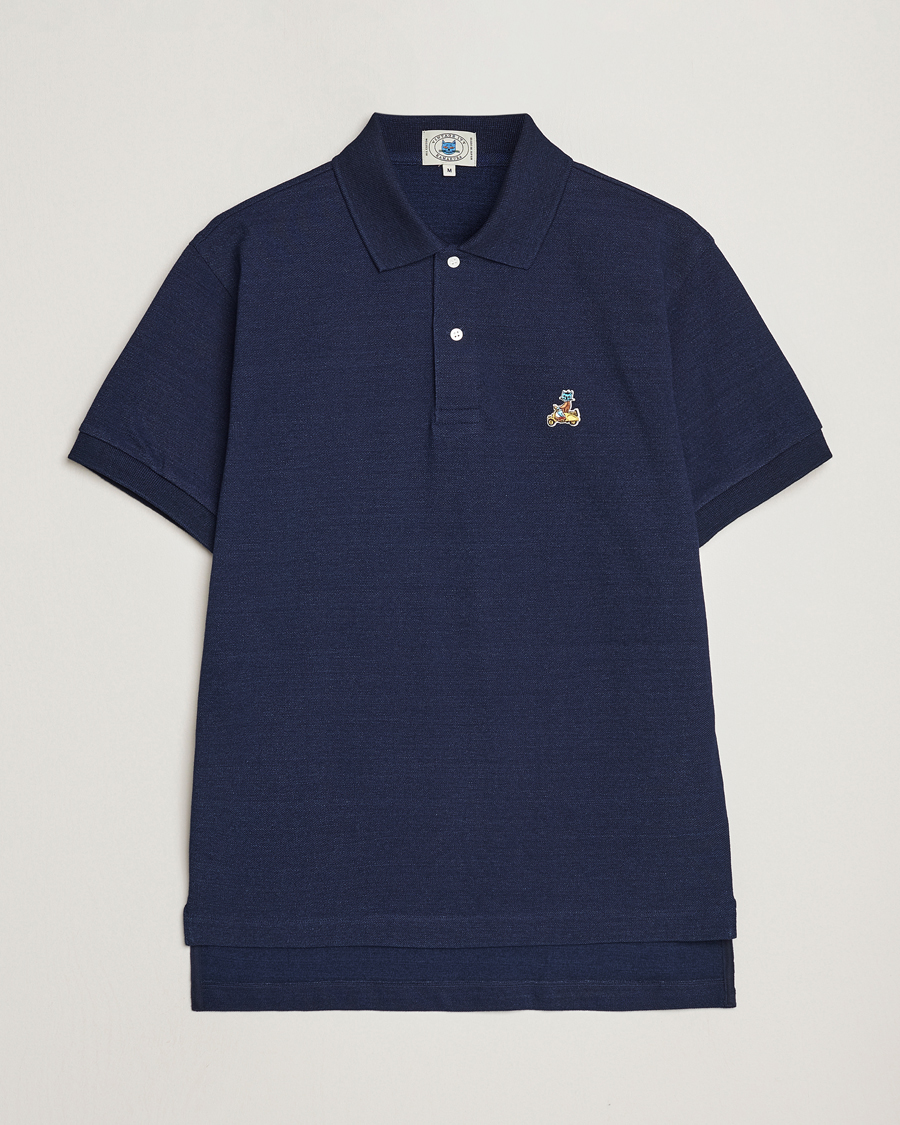 Herre | Kamakura Shirts | Kamakura Shirts | Vintage Ivy Short Sleeve Polo Navy