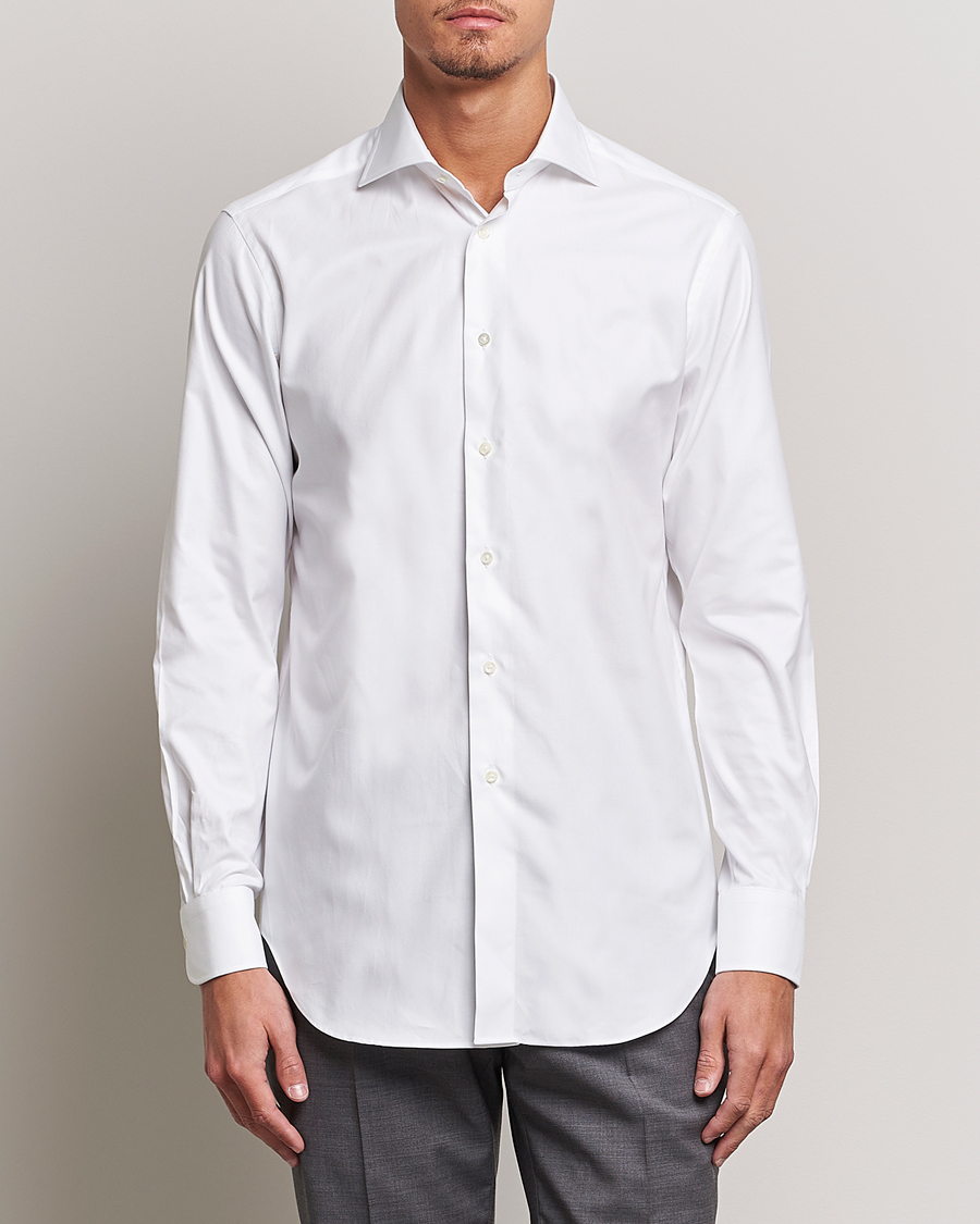 Herre | Klær | Kamakura Shirts | Slim Fit Royal Oxford Spread Shirt White