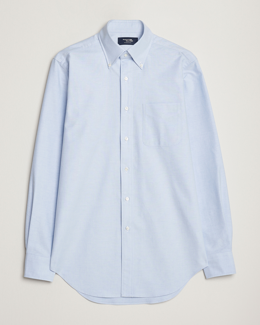 Herre | Skjorter | Kamakura Shirts | Slim Fit Oxford BD Shirt Light Blue