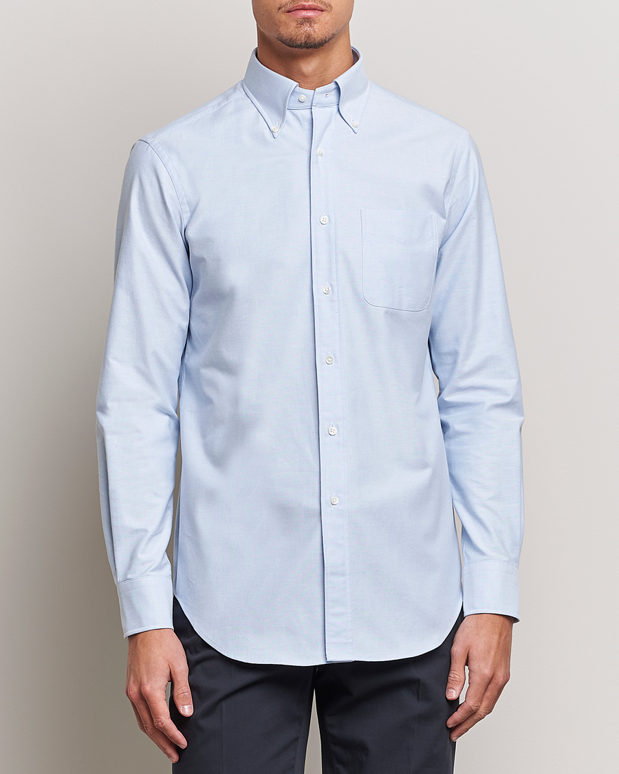 Herre | Skjorter | Kamakura Shirts | Slim Fit Oxford BD Shirt Light Blue