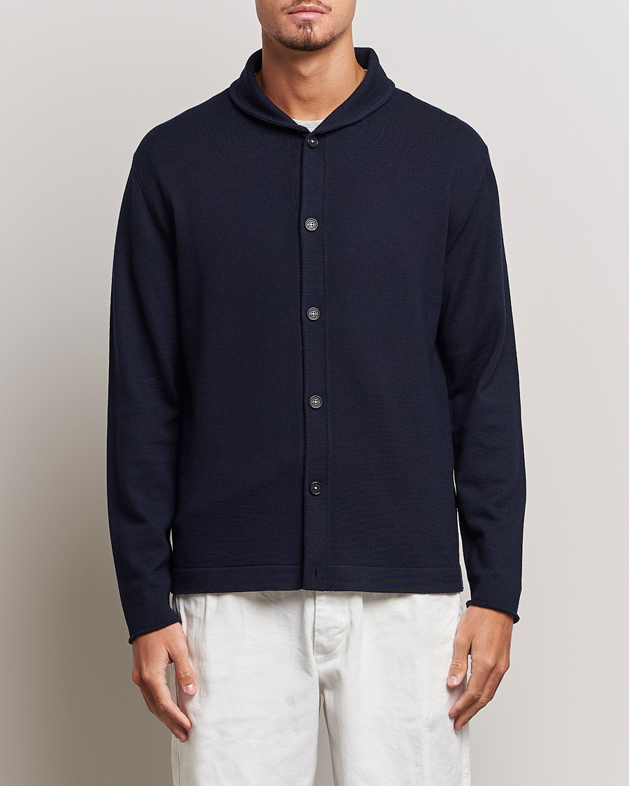 Herre | Gensere | Massimo Alba | Shawl Collar Cardigan Navy