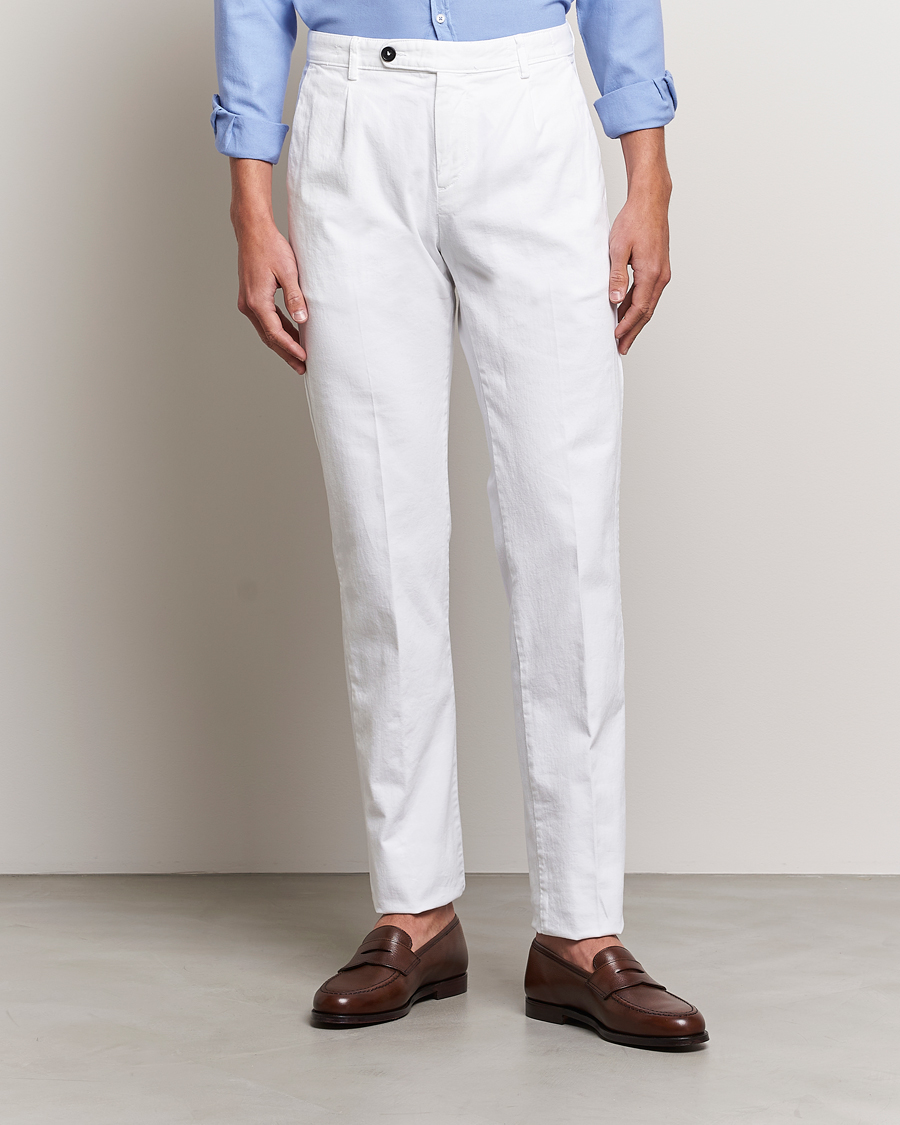 Herre | Bukser | Massimo Alba | Ionio Cotton/Cashmere Trousers White