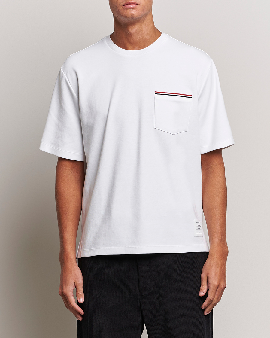 Herre |  | Thom Browne | Short Sleeve Pocket T-Shirt White