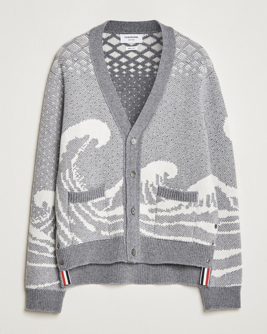 Herre | Gensere | Thom Browne | Fair Isle Jacquard Cardigan Grey