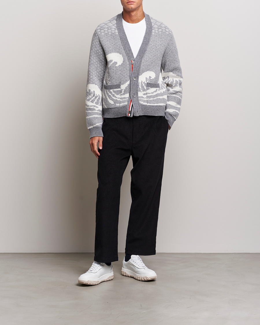 Herre | Gensere | Thom Browne | Fair Isle Jacquard Cardigan Grey