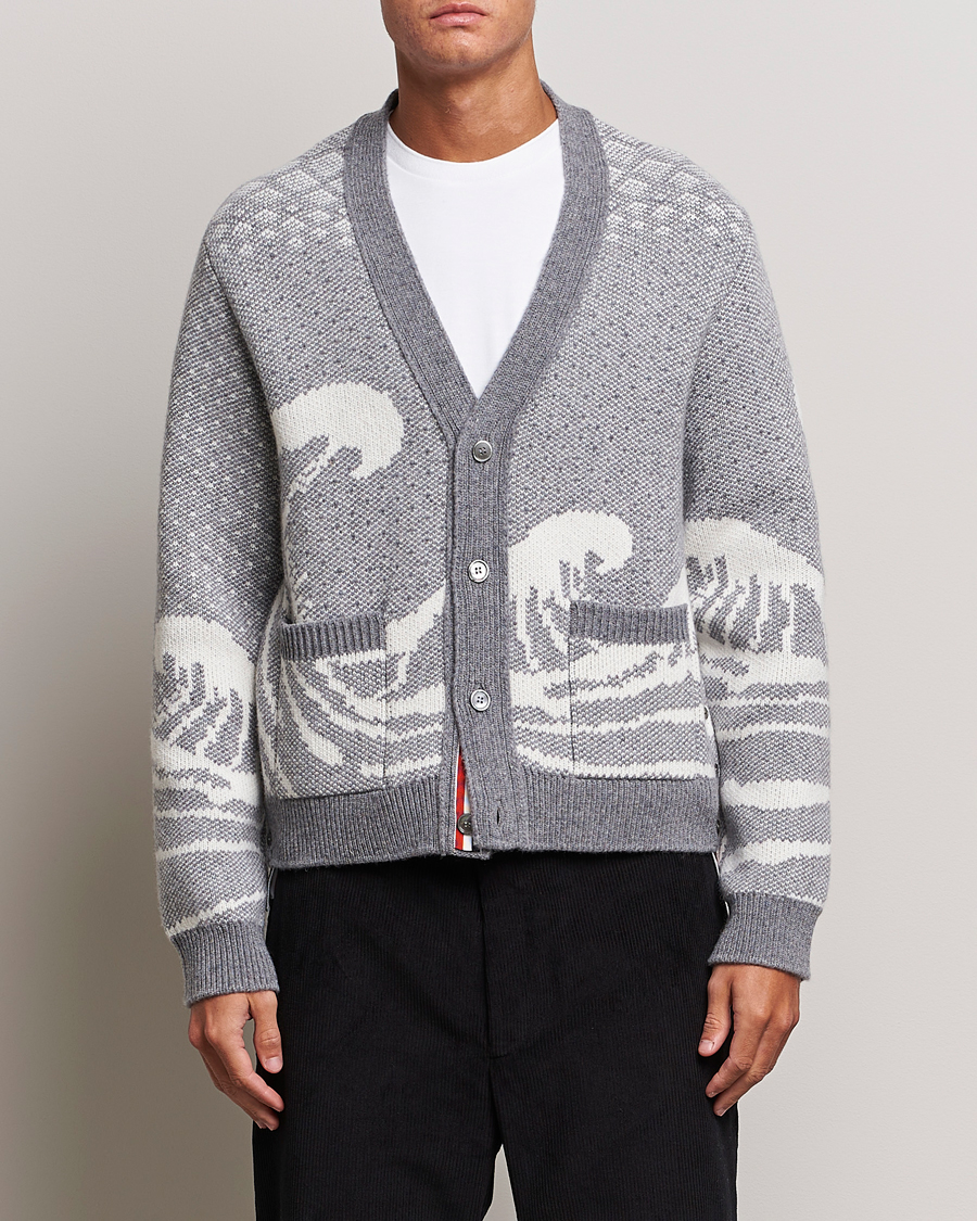 Herre | Gensere | Thom Browne | Fair Isle Jacquard Cardigan Grey