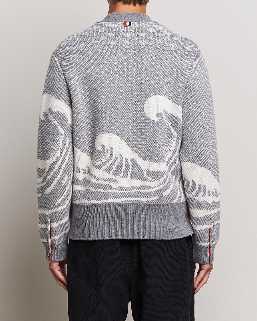 Herre | Gensere | Thom Browne | Fair Isle Jacquard Cardigan Grey
