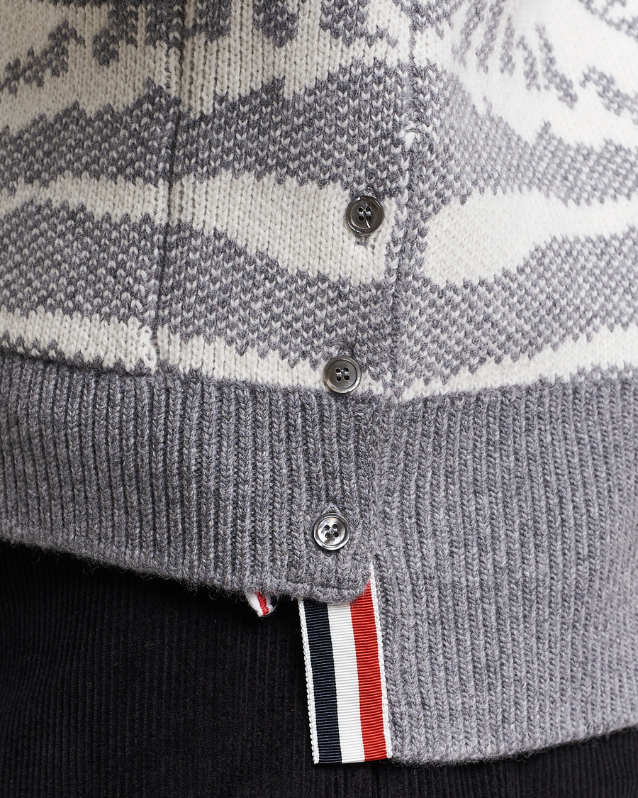 Herre | Gensere | Thom Browne | Fair Isle Jacquard Cardigan Grey