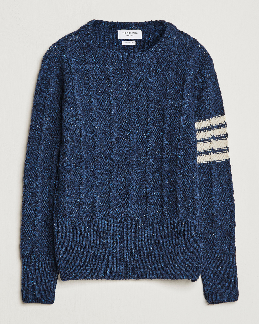 Herre | Gensere | Thom Browne | Donegal Cable Sweater Blue