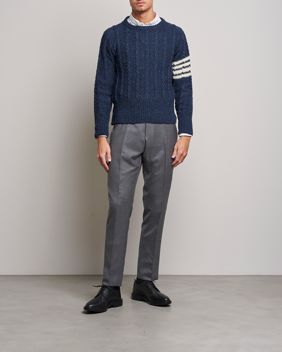 Herre | Gensere | Thom Browne | Donegal Cable Sweater Blue