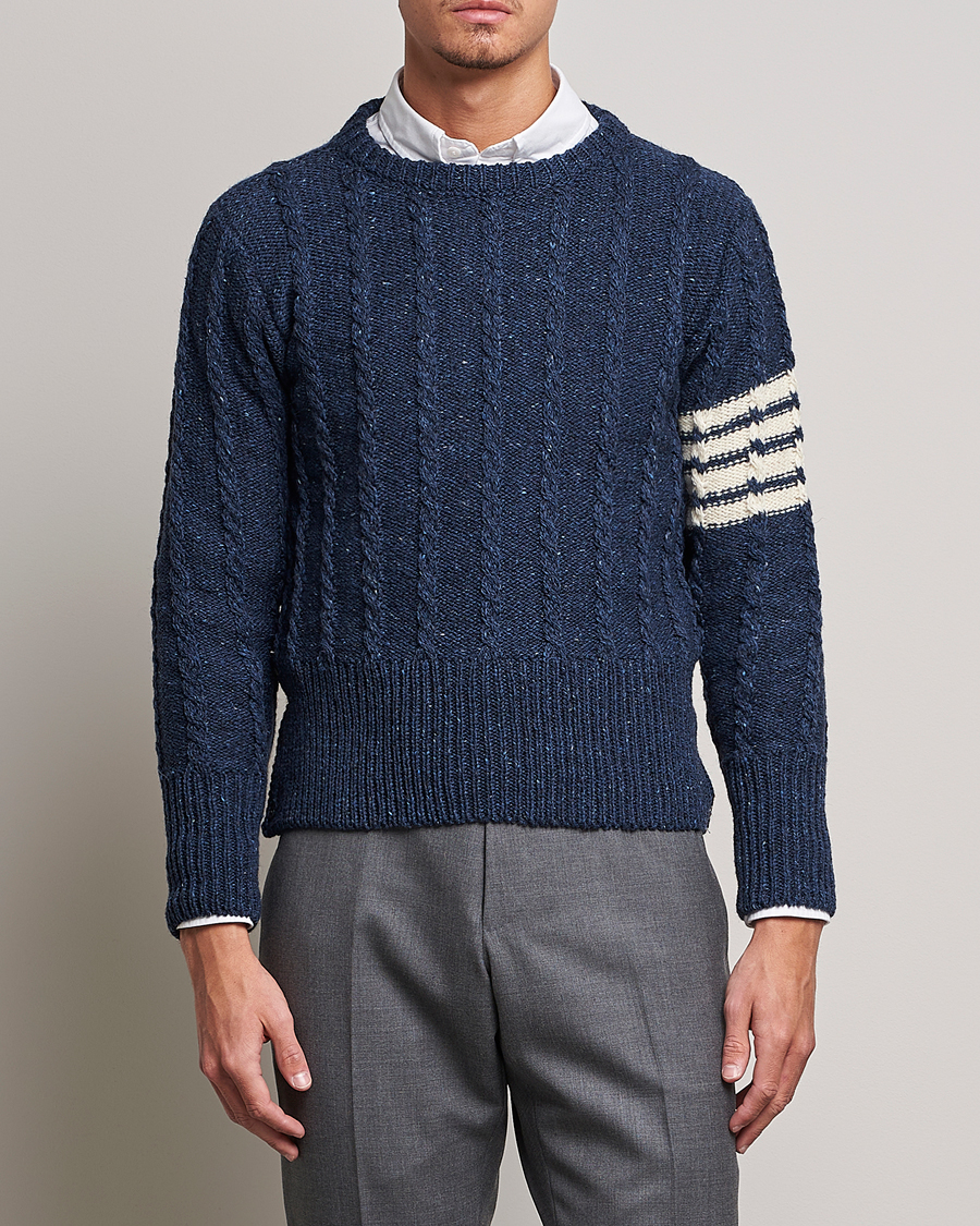 Herre | Gensere | Thom Browne | Donegal Cable Sweater Blue