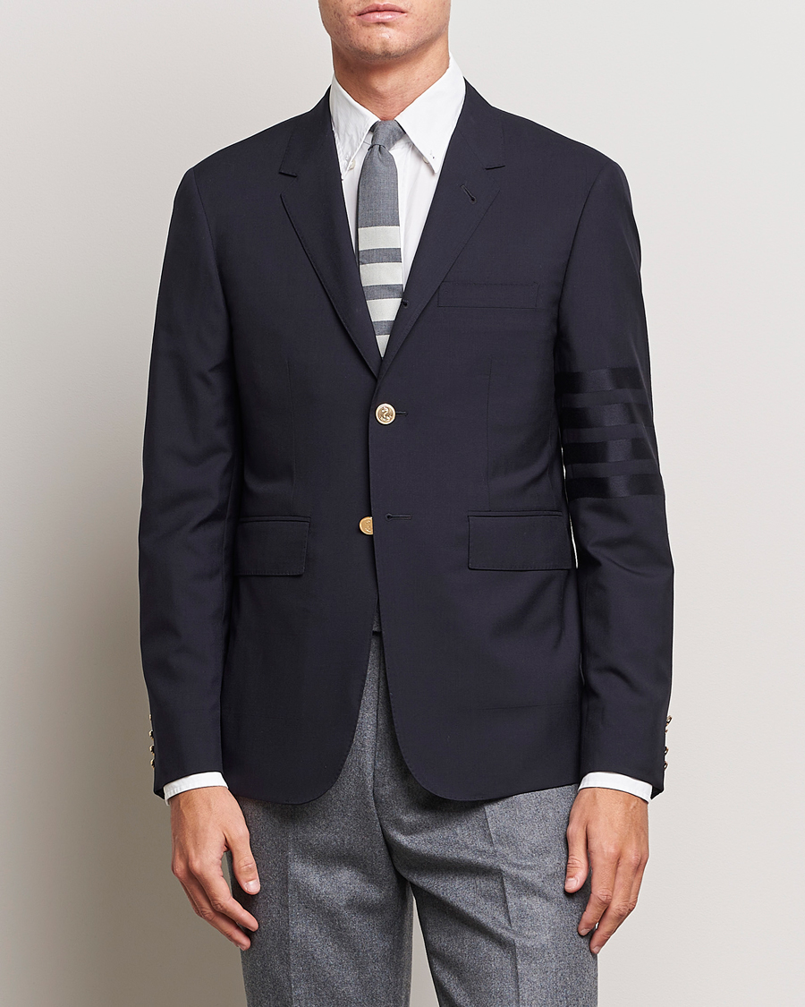 Herre | Dressjakker | Thom Browne | Tonal 4 Bar Wool Blazer Navy