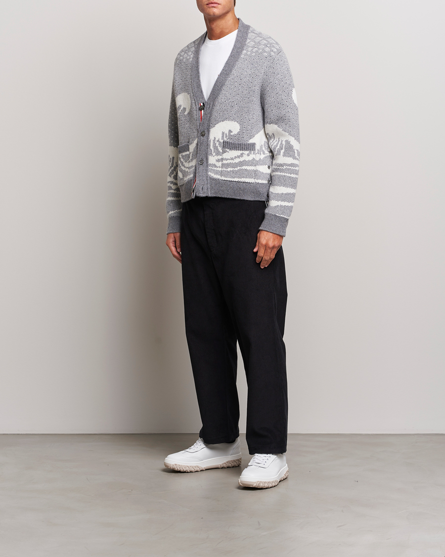 Herre | Bukser | Thom Browne | Straight Cropped Corduroy Trousers Black