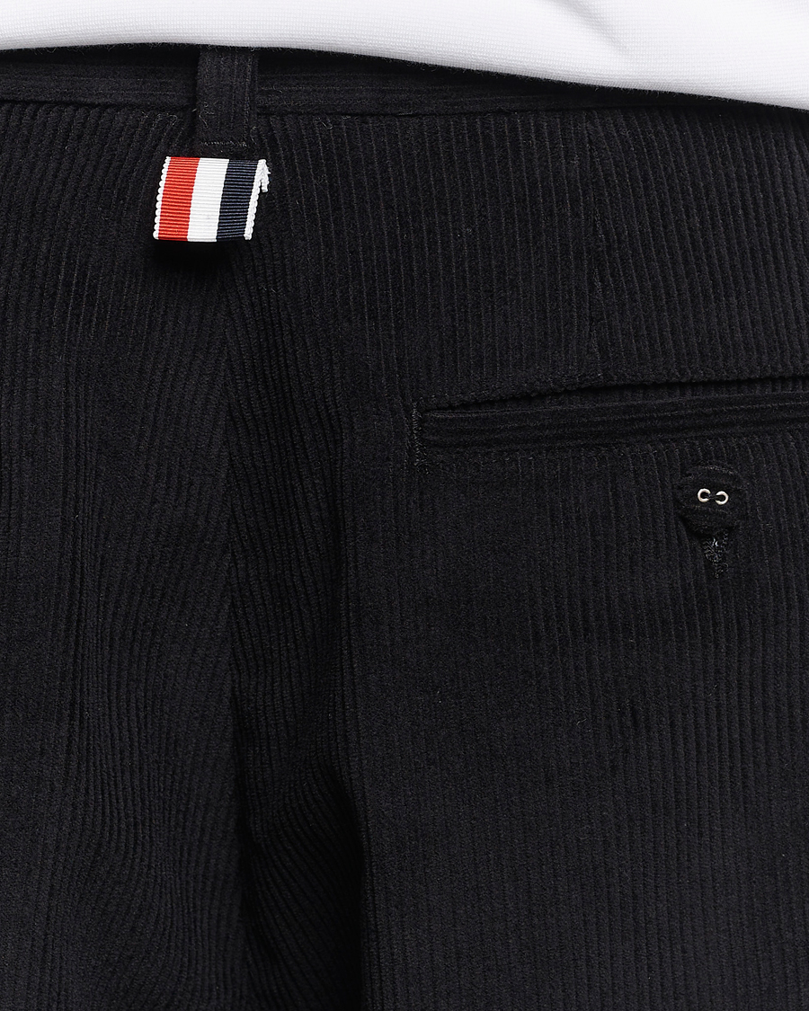 Herre | Bukser | Thom Browne | Straight Cropped Corduroy Trousers Black