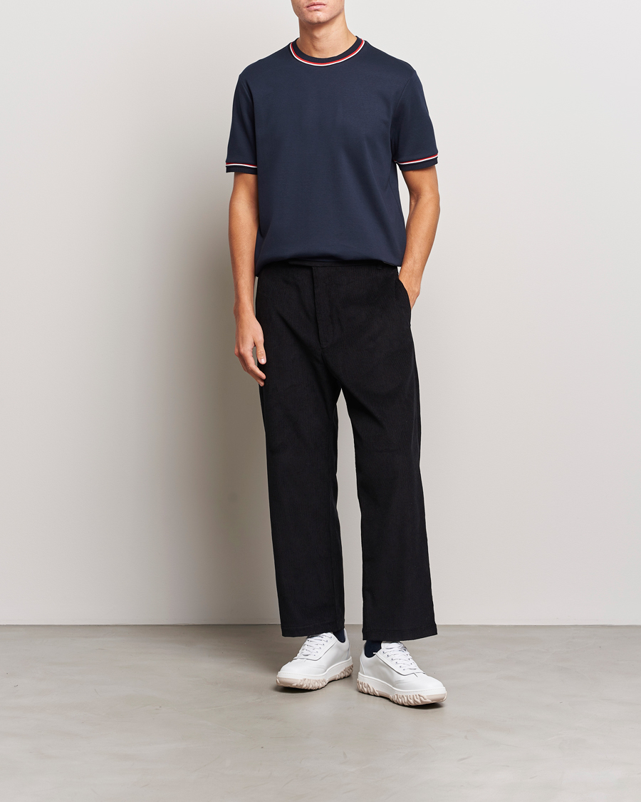 Herre | T-Shirts | Thom Browne | RWB Stripe Short Sleeve T-Shirt Navy