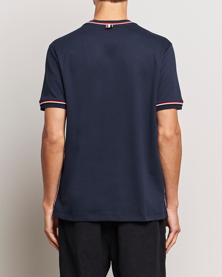 Herre | T-Shirts | Thom Browne | RWB Stripe Short Sleeve T-Shirt Navy