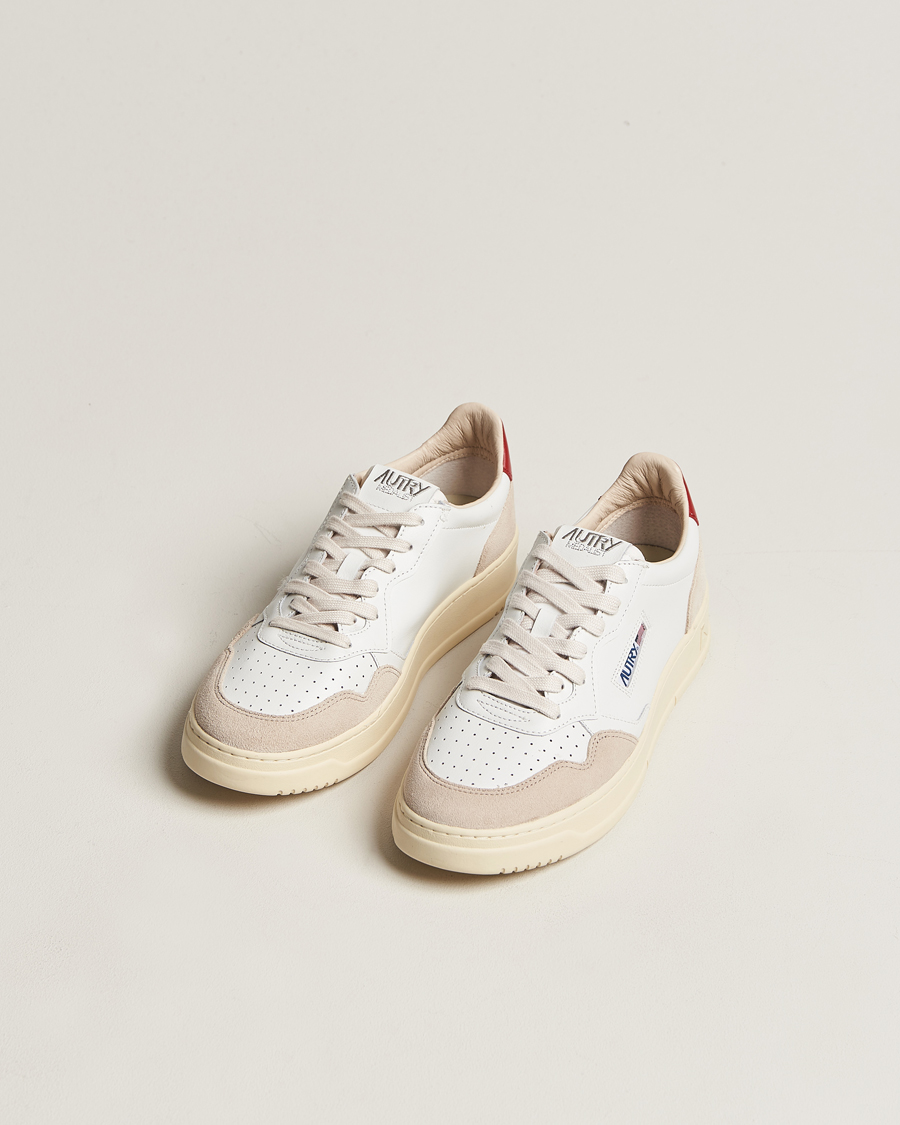 Herre | Sneakers | Autry | Medalist Low Leather/Suede Sneaker White/Red