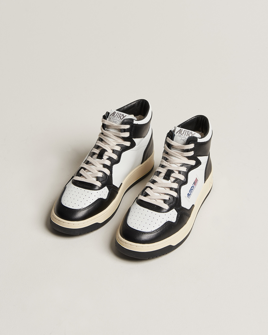 Herre | Autry Medalist Mid Bicolor Leather Sneaker Black | Autry | Medalist Mid Bicolor Leather Sneaker Black