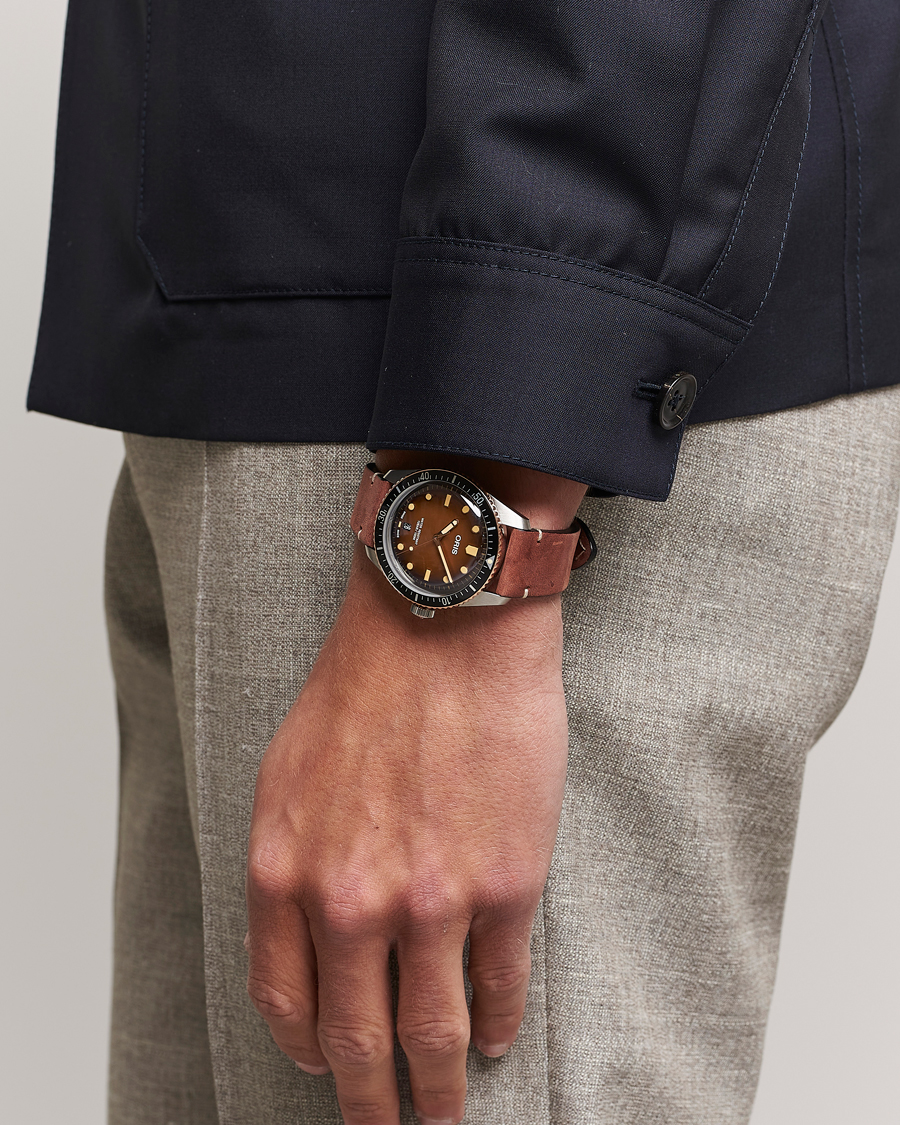 Herre | Oris Divers Sixty-Five 40mm Leather Bracelet Brown | Oris | Divers Sixty-Five 40mm Leather Bracelet Brown