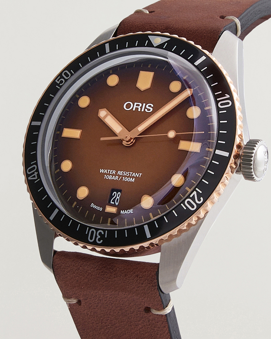 Herre | Oris Divers Sixty-Five 40mm Leather Bracelet Brown | Oris | Divers Sixty-Five 40mm Leather Bracelet Brown