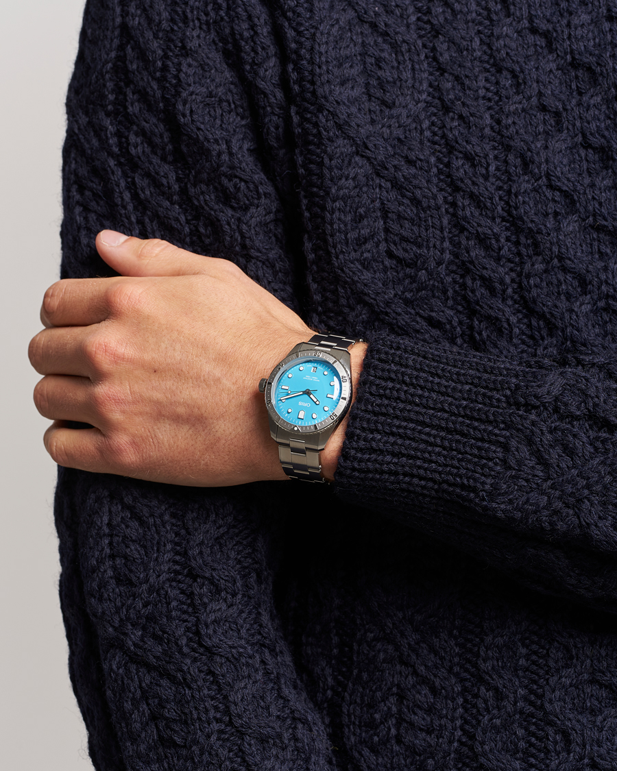 Herre | Lenke i rustfritt stål | Oris | Divers Sixty-Five 38,5mm Cotton Candy Blue