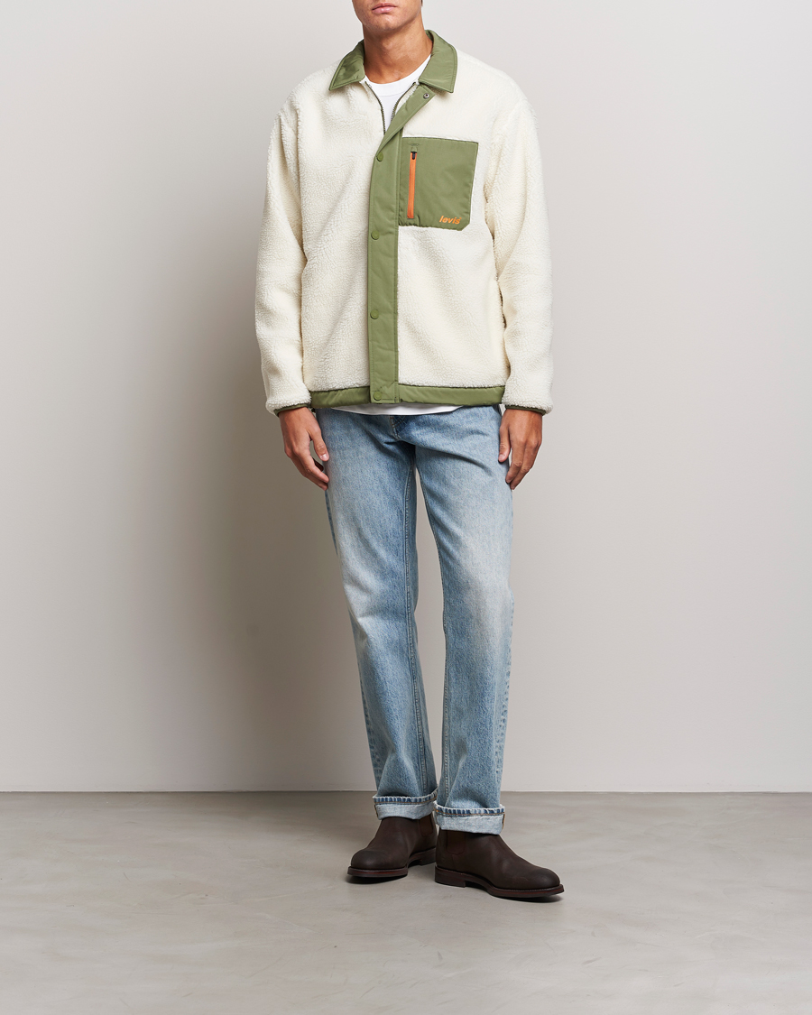Herre | Gensere | Levi's | Buchanan Sherpa Jacket White/Green