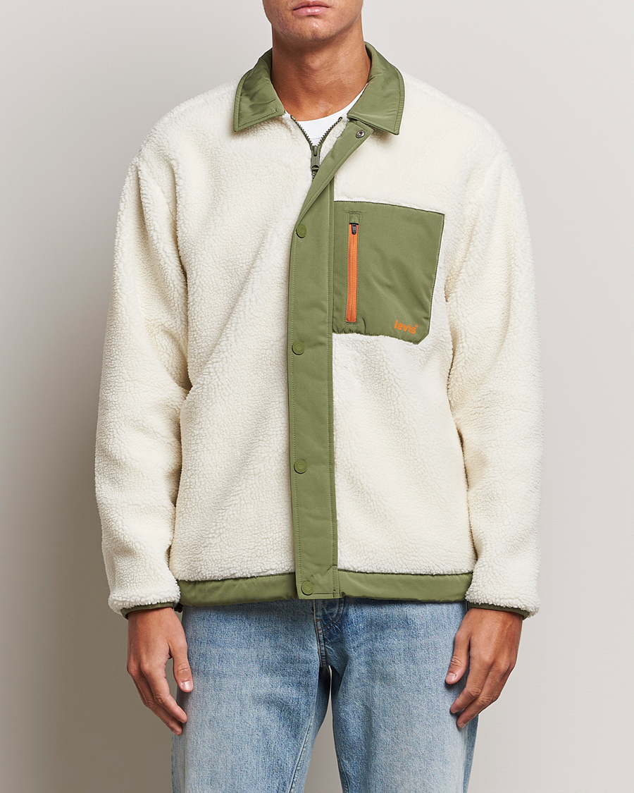 Herre | Gensere | Levi's | Buchanan Sherpa Jacket White/Green