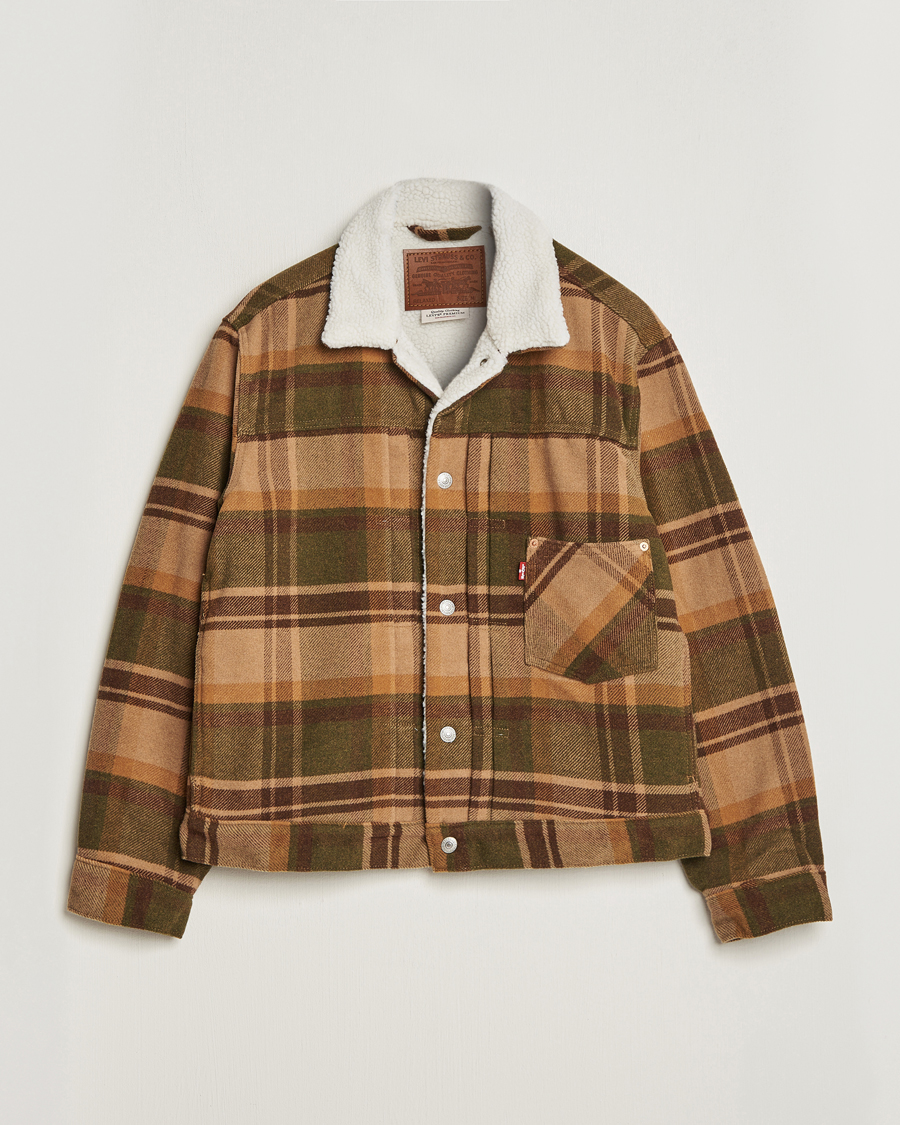 Herre | | Levi's | Type I Checked Sherpa Trucker Winter Moss