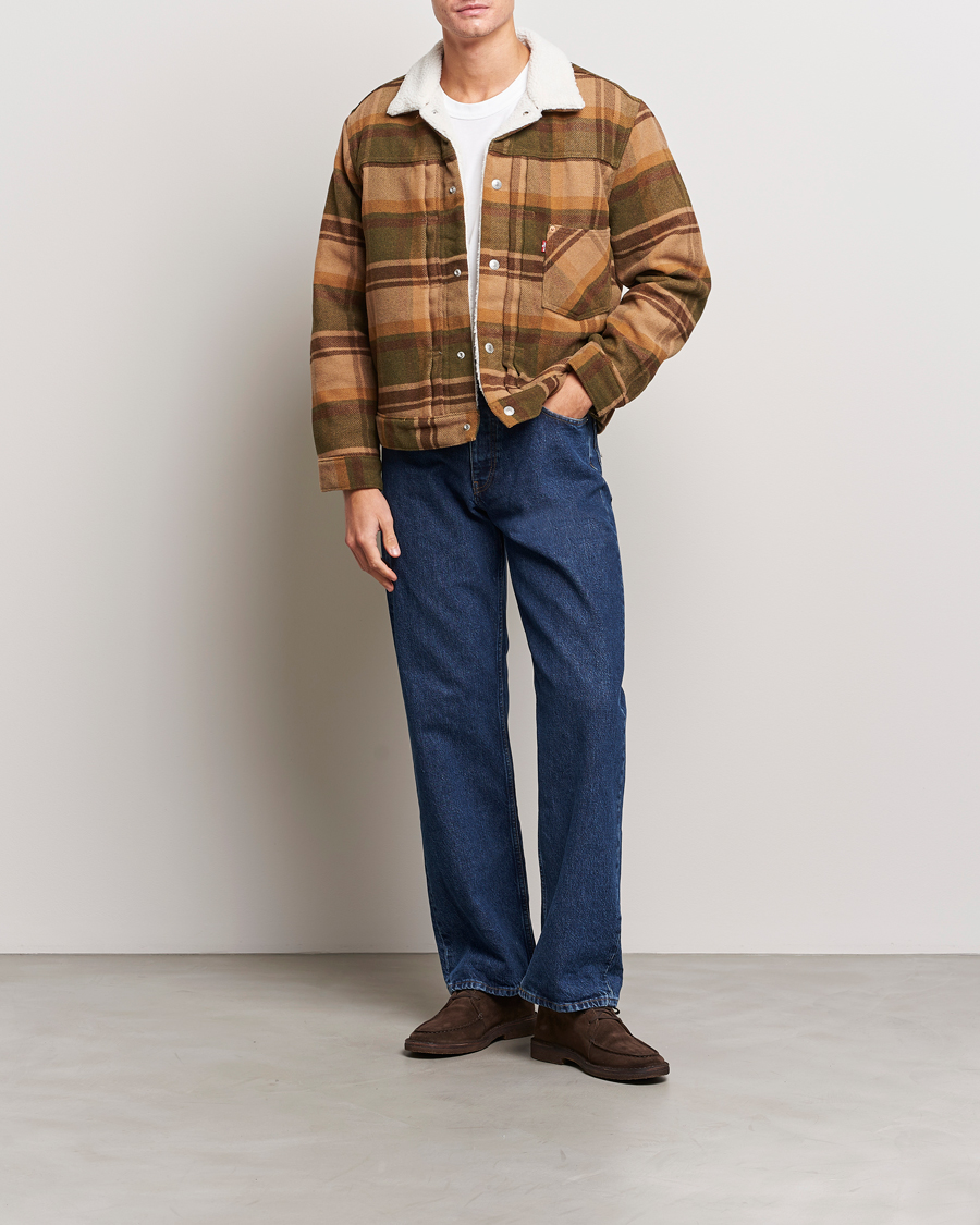 Herre | Jakker | Levi's | Type I Checked Sherpa Trucker Winter Moss