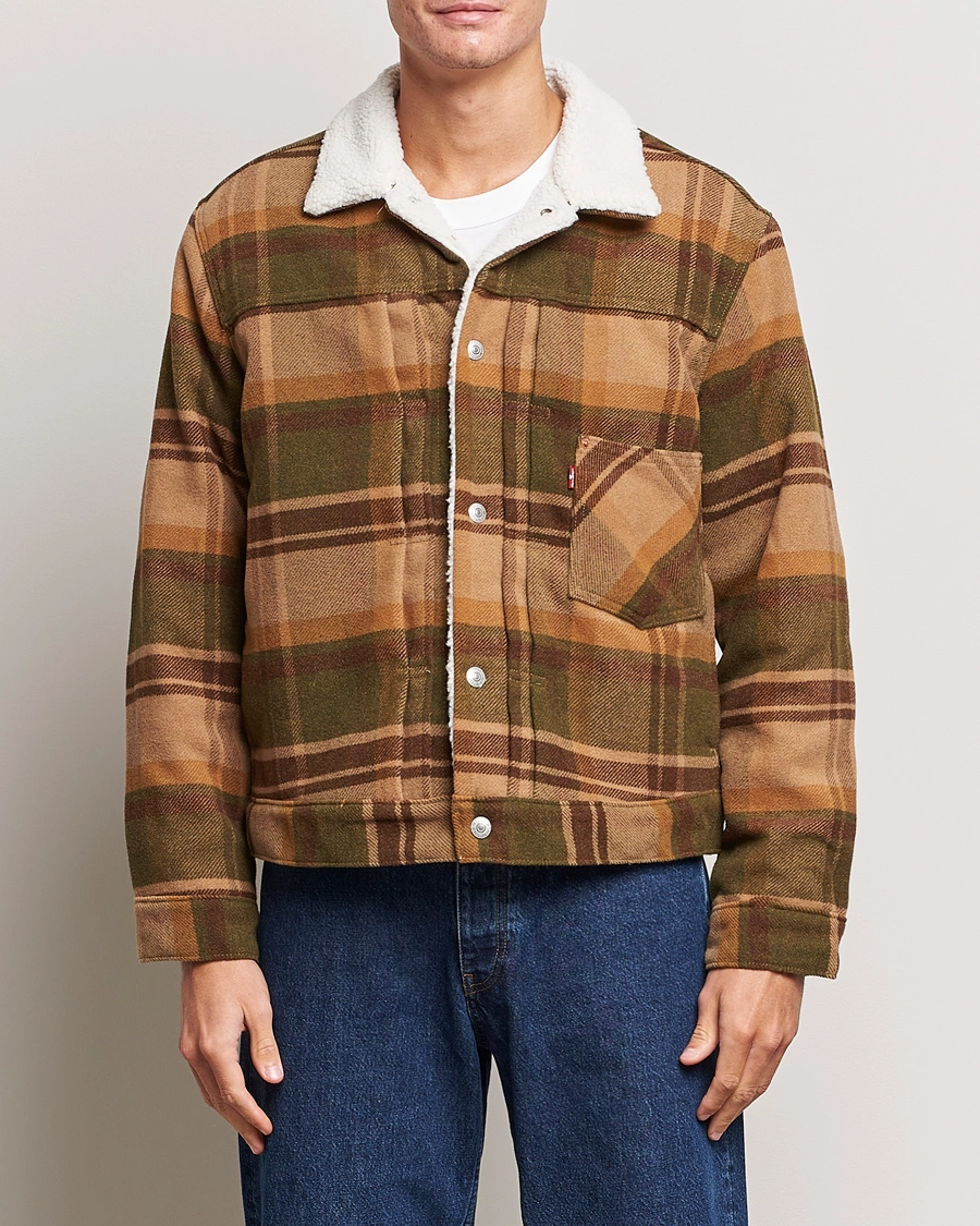 Herre | Jakker | Levi's | Type I Checked Sherpa Trucker Winter Moss