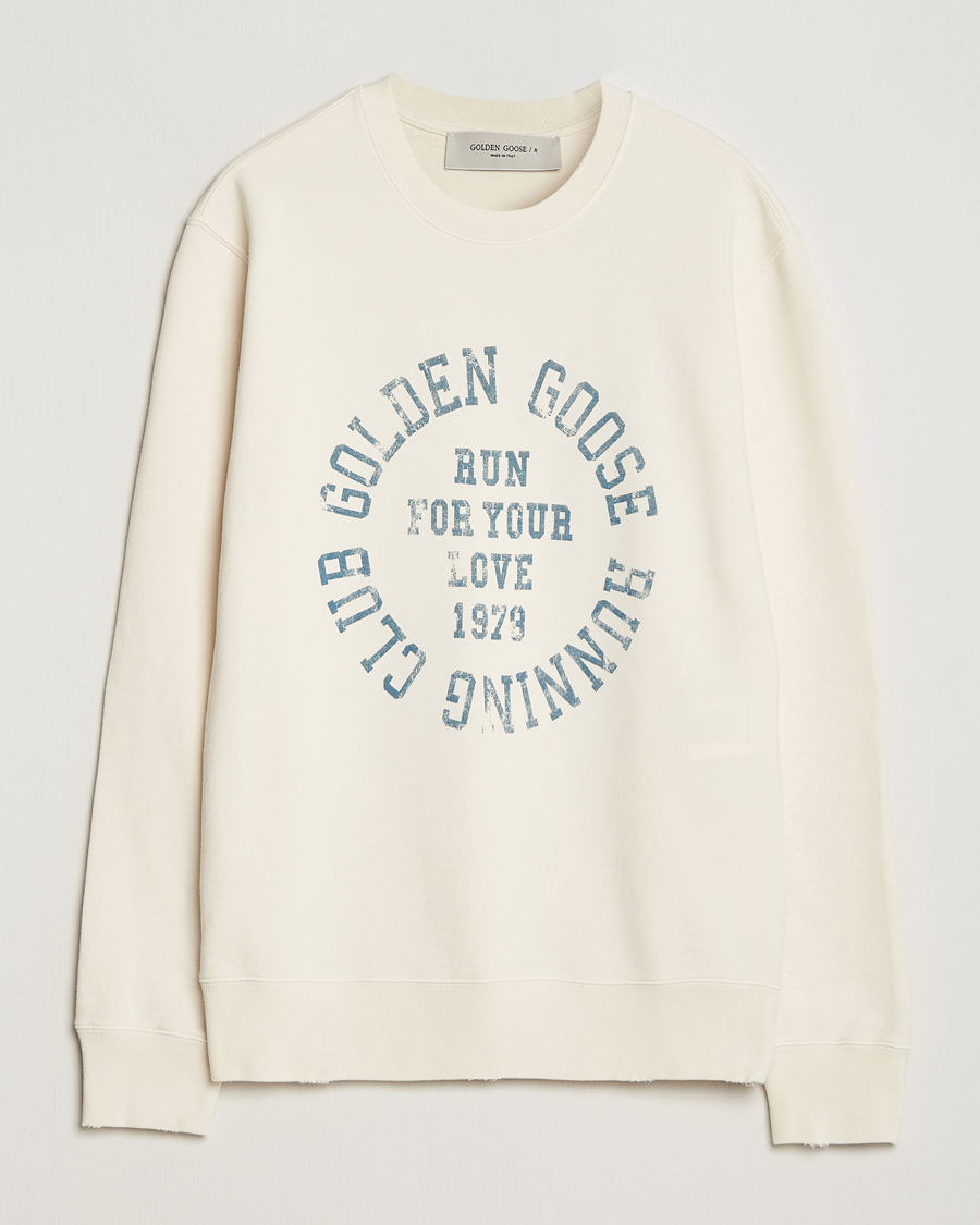 Herre |  | Golden Goose Deluxe Brand | Running Club Sweatshirt Heritage White
