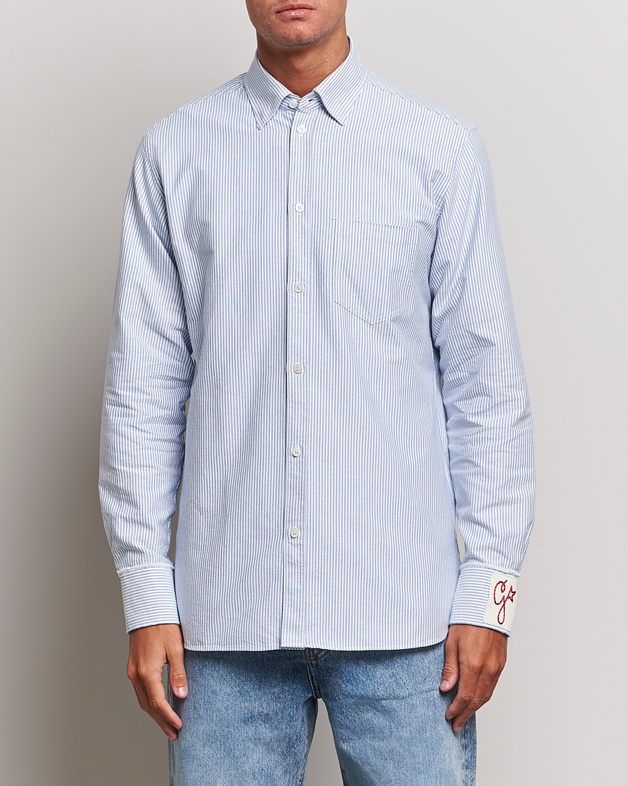 Herre | Skjorter | Golden Goose | Deluxe Brand Regular Fit Striped Oxford Shirt Light Blue
