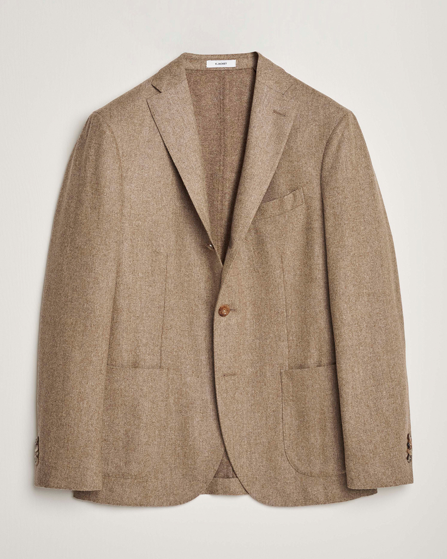 Herre | | Boglioli | K Jacket Washed Flannel Blazer Beige