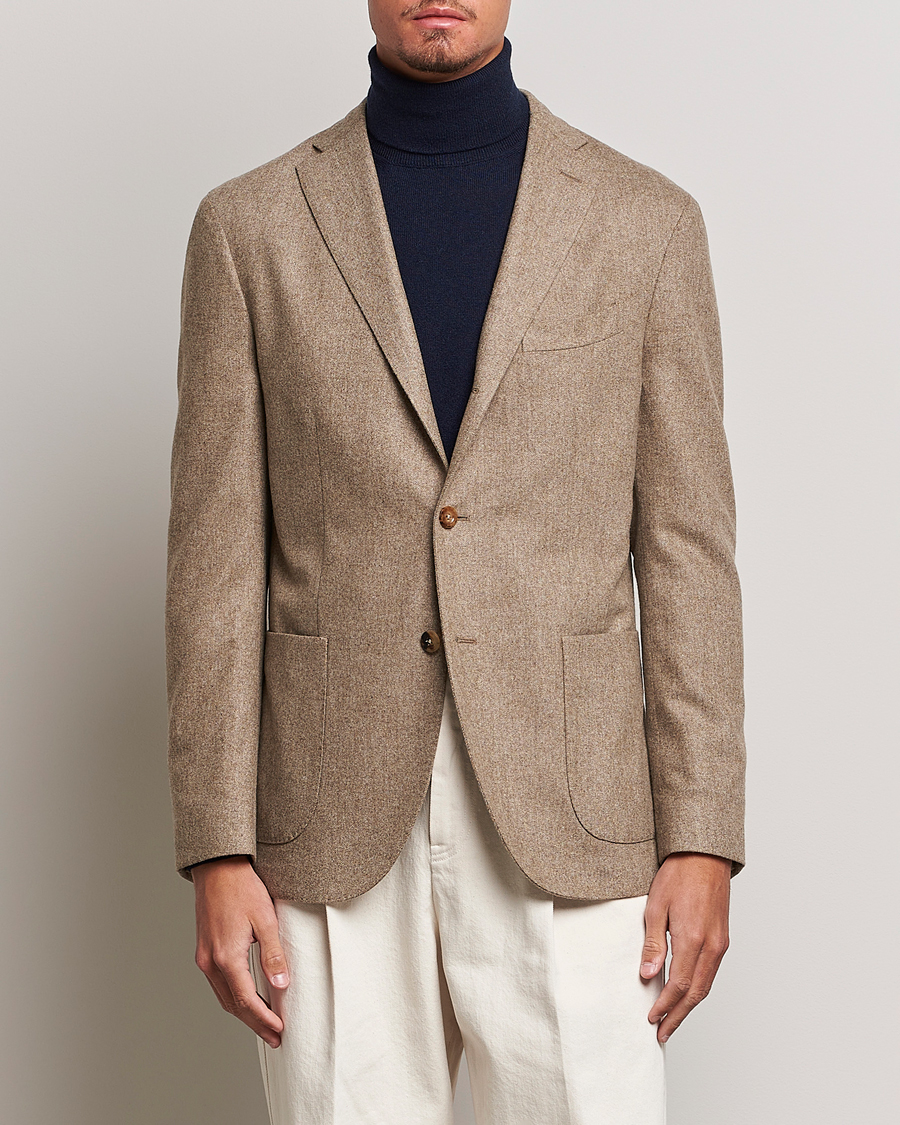 Herre | | Boglioli | K Jacket Washed Flannel Blazer Beige