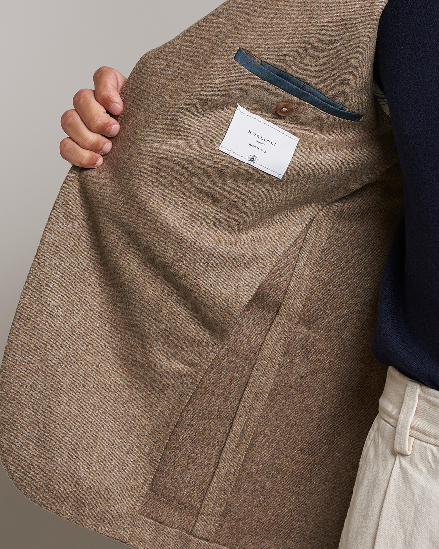 Herre | Dressjakker | Boglioli | K Jacket Washed Flannel Blazer Beige