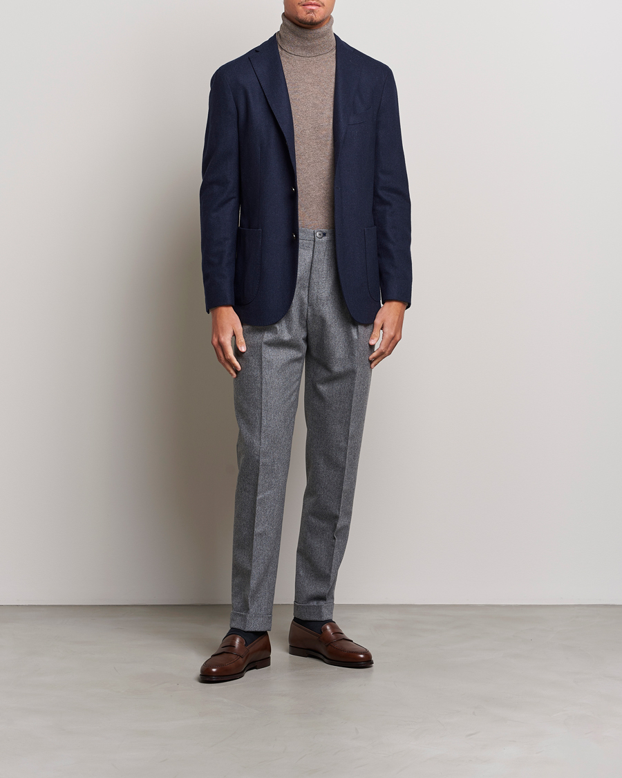 Herre | Dressjakker | Boglioli | K Jacket Washed Flannel Blazer Navy
