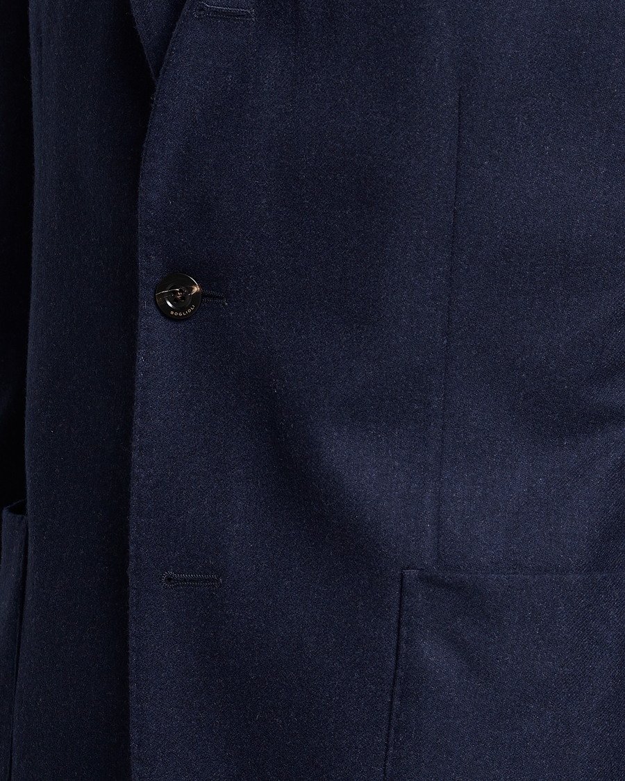 Herre | Dressjakker | Boglioli | K Jacket Washed Flannel Blazer Navy
