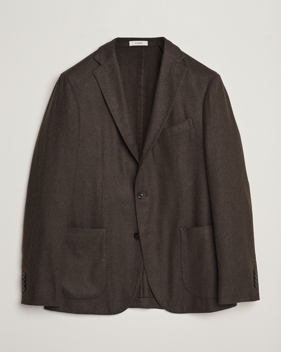 Herre | Boglioli | Boglioli | K Jacket Wool Herringbone Blazer Dark Brown