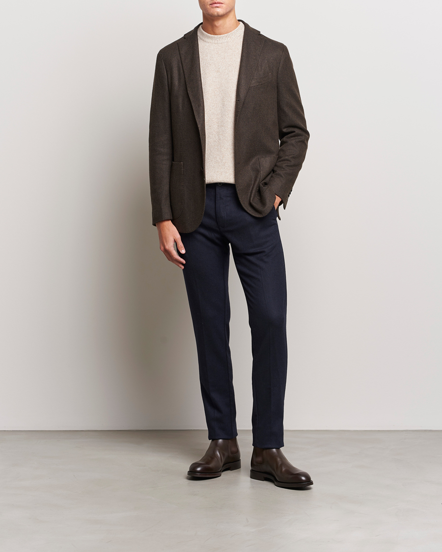 Herre | Dressjakker | Boglioli | K Jacket Wool Herringbone Blazer Dark Brown