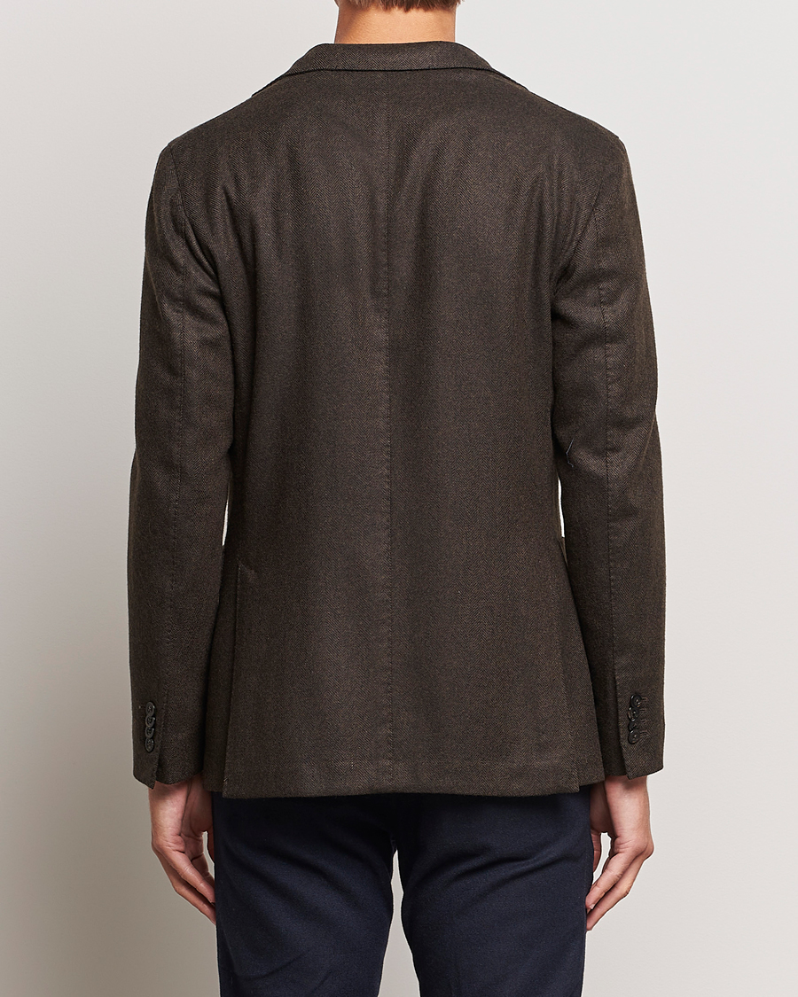 Herre | Dressjakker | Boglioli | K Jacket Wool Herringbone Blazer Dark Brown