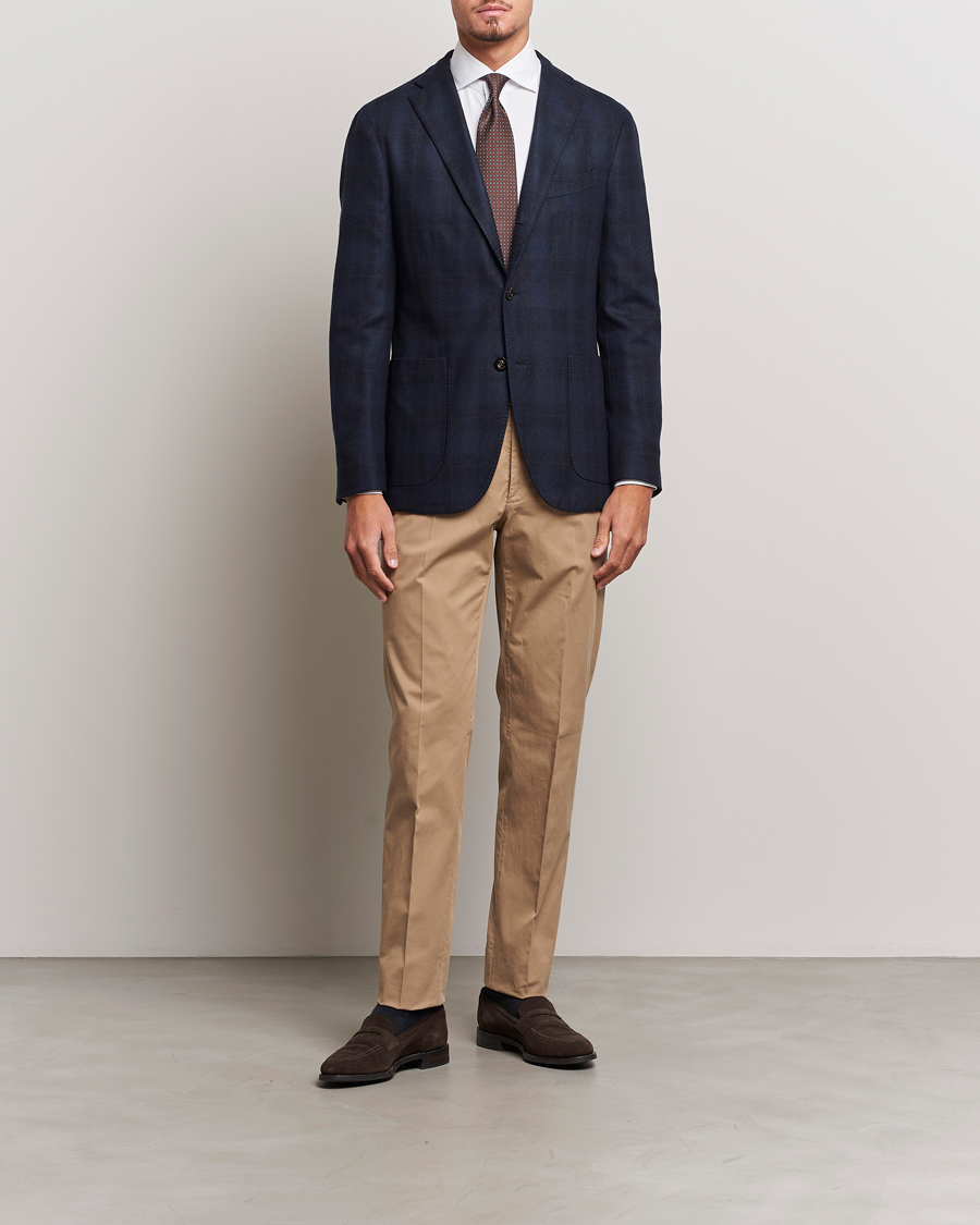 Herre | Dressjakker | Boglioli | K Jacket Wool Herringbone Blazer Navy