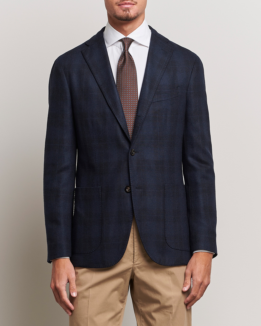 Herre | Dressjakker | Boglioli | K Jacket Wool Herringbone Blazer Navy