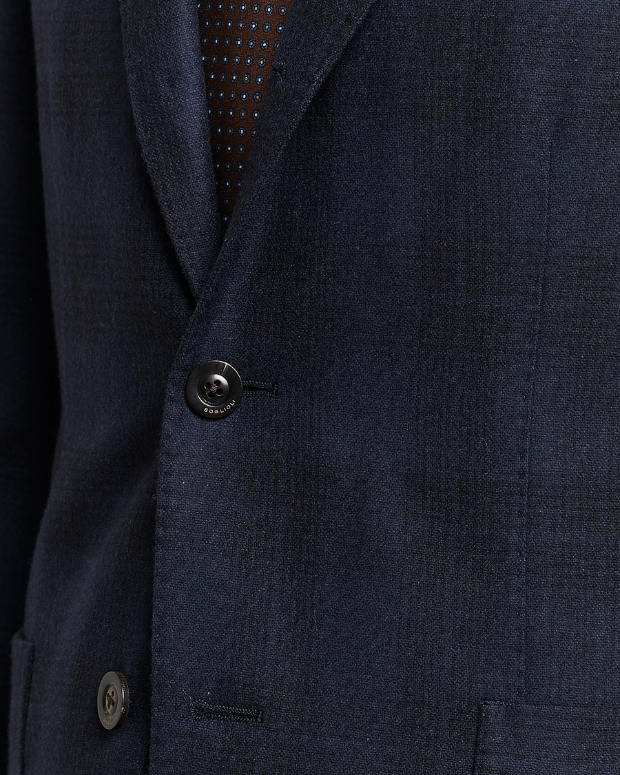 Herre | Dressjakker | Boglioli | K Jacket Wool Herringbone Blazer Navy